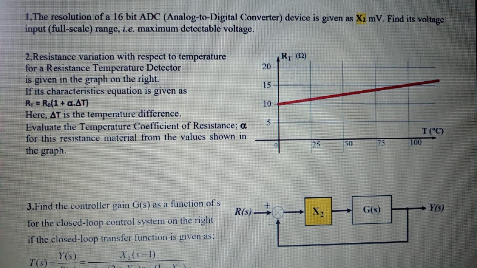 Solved 1. The resolution of a 16 bit ADC (Analog-to-Digital | Chegg.com