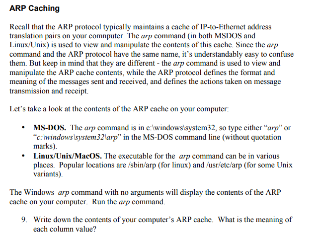 Solved ARP Caching Recall that the ARP protocol typically | Chegg.com