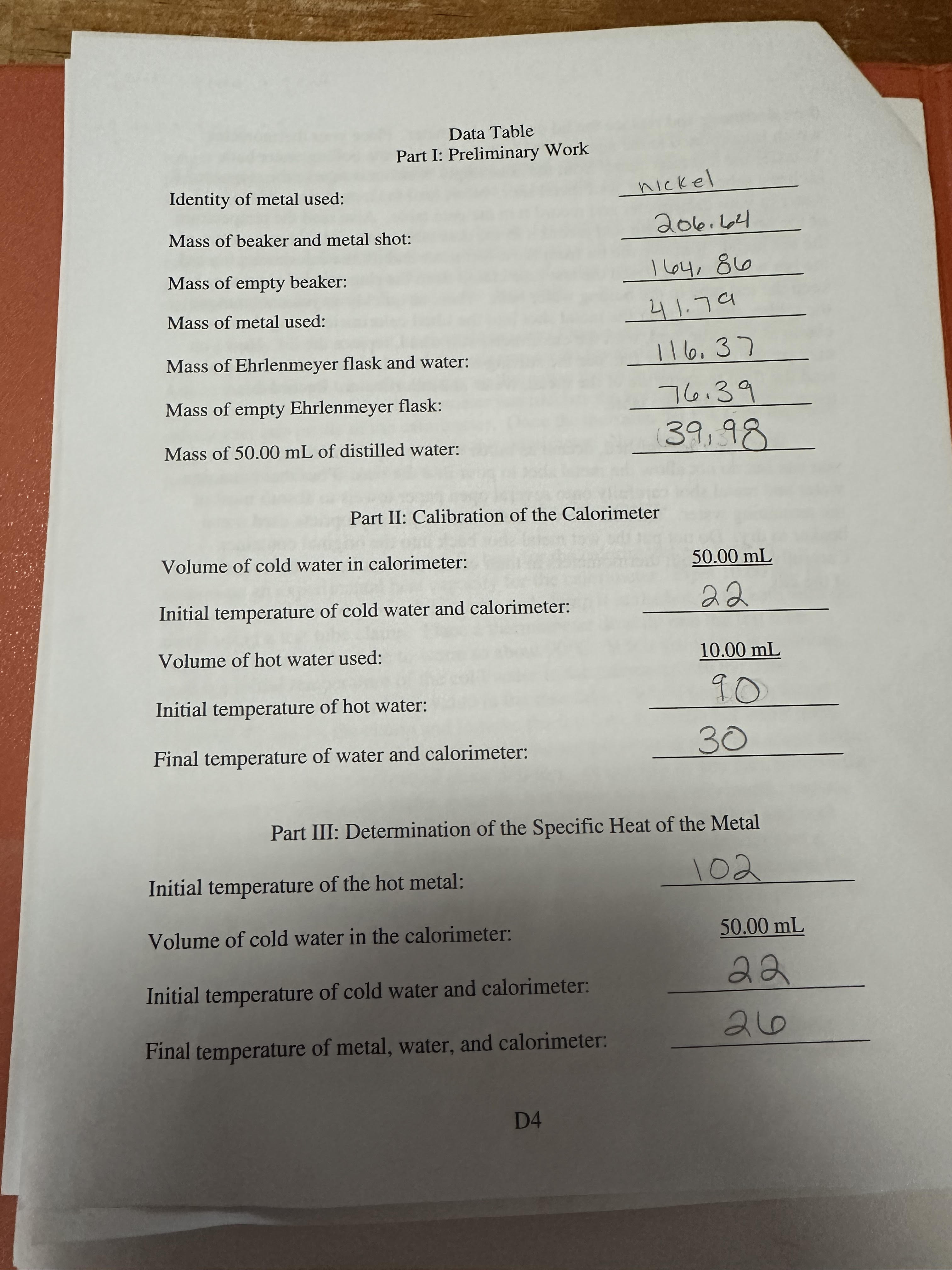 Solved 1. Find the density of distilled water using the | Chegg.com