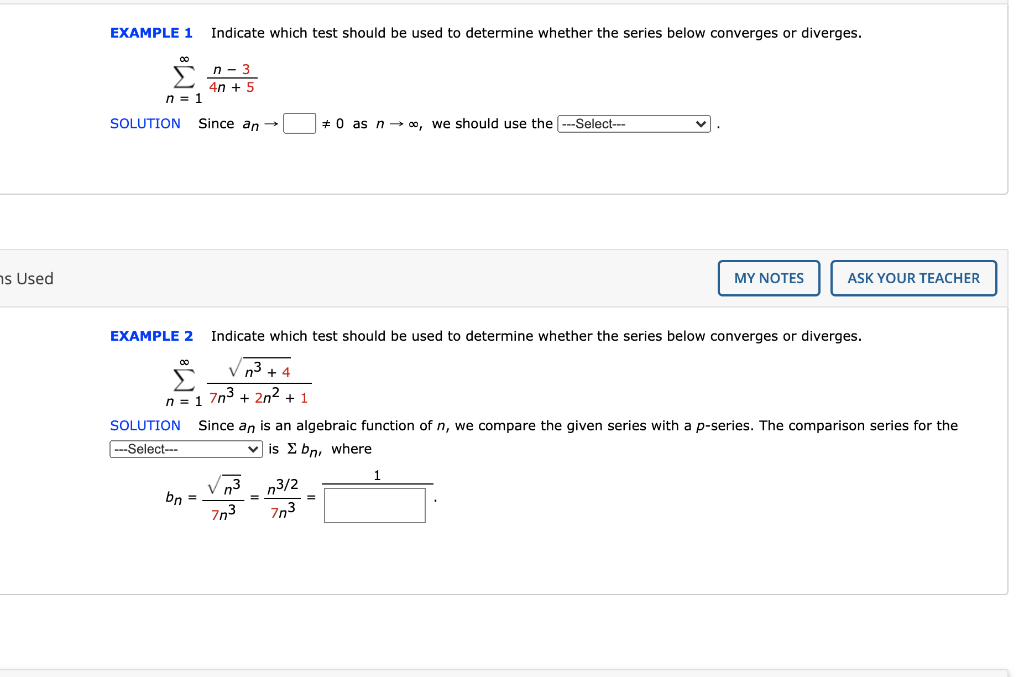 Solved EXAMPLE 1 Indicate Which Test Should Be Used To | Chegg.com