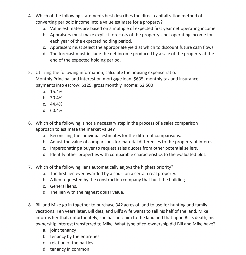 Solved 4. Which of the following statements best describes | Chegg.com