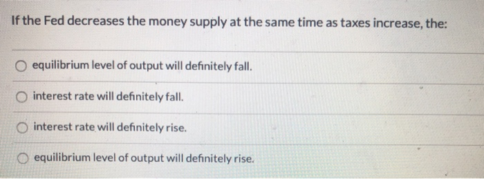 Solved If The Fed Decreases The Money Supply At The Same | Chegg.com