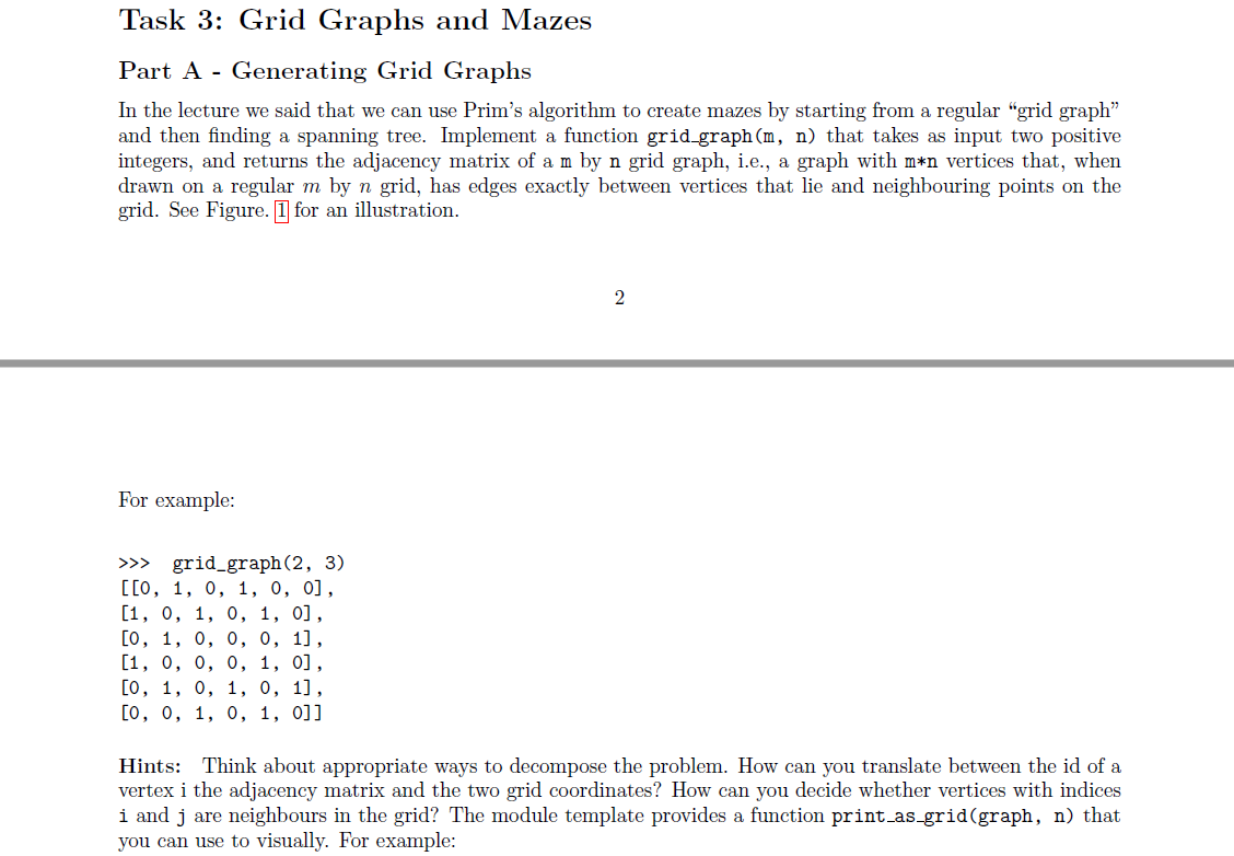 Task 2 Using Graphs Part A Degree Of A Vertex Chegg Com