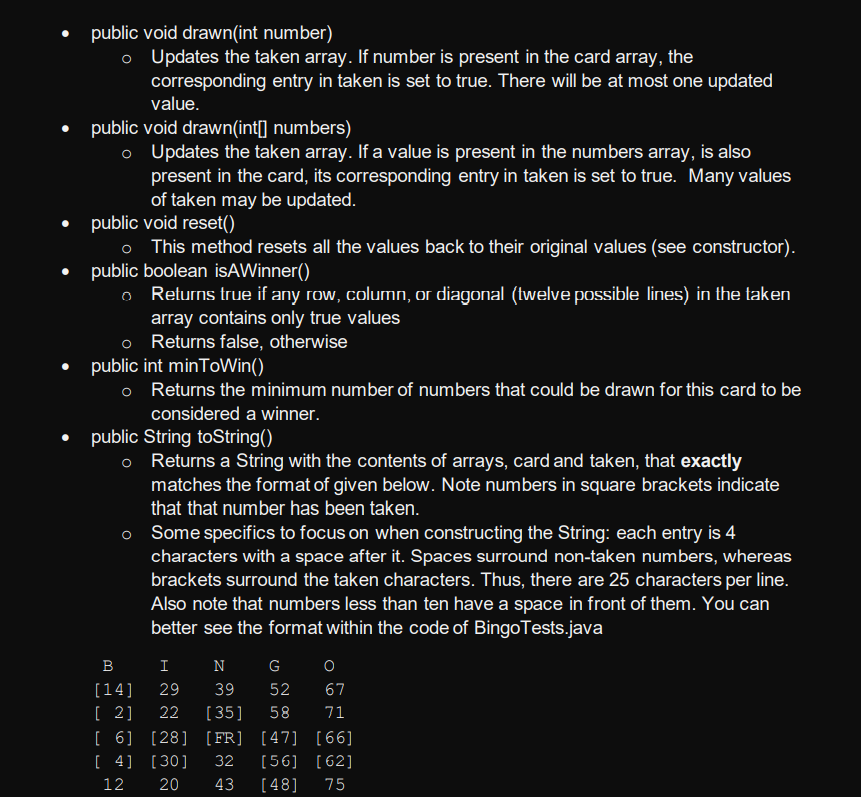 Solved Introduction Bingo is an exciting game of chance that