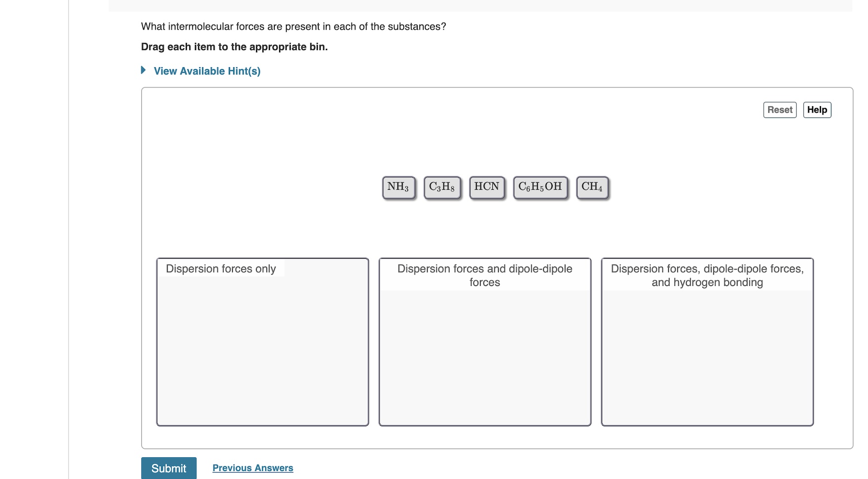 Solved What intermolecular forces are present in each of the