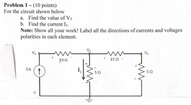 Solved Problem 1-(10 Points) For The Circuit Shown Below A. | Chegg.com