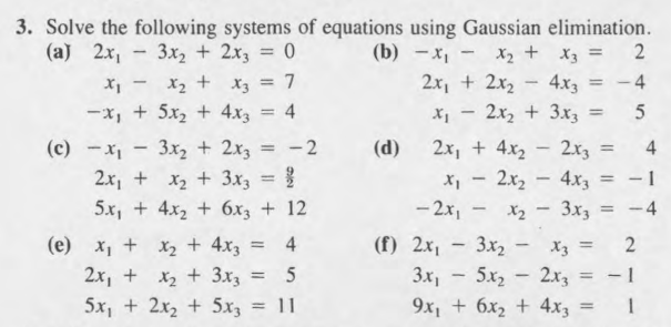 14. Solve each system of equations in Exercise 3 with | Chegg.com