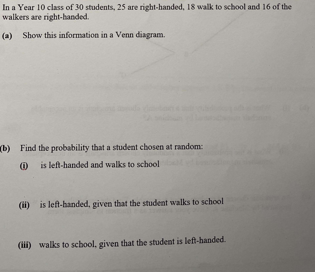 Solved In A Year 10 Class Of 30 Students, 25 Are | Chegg.com