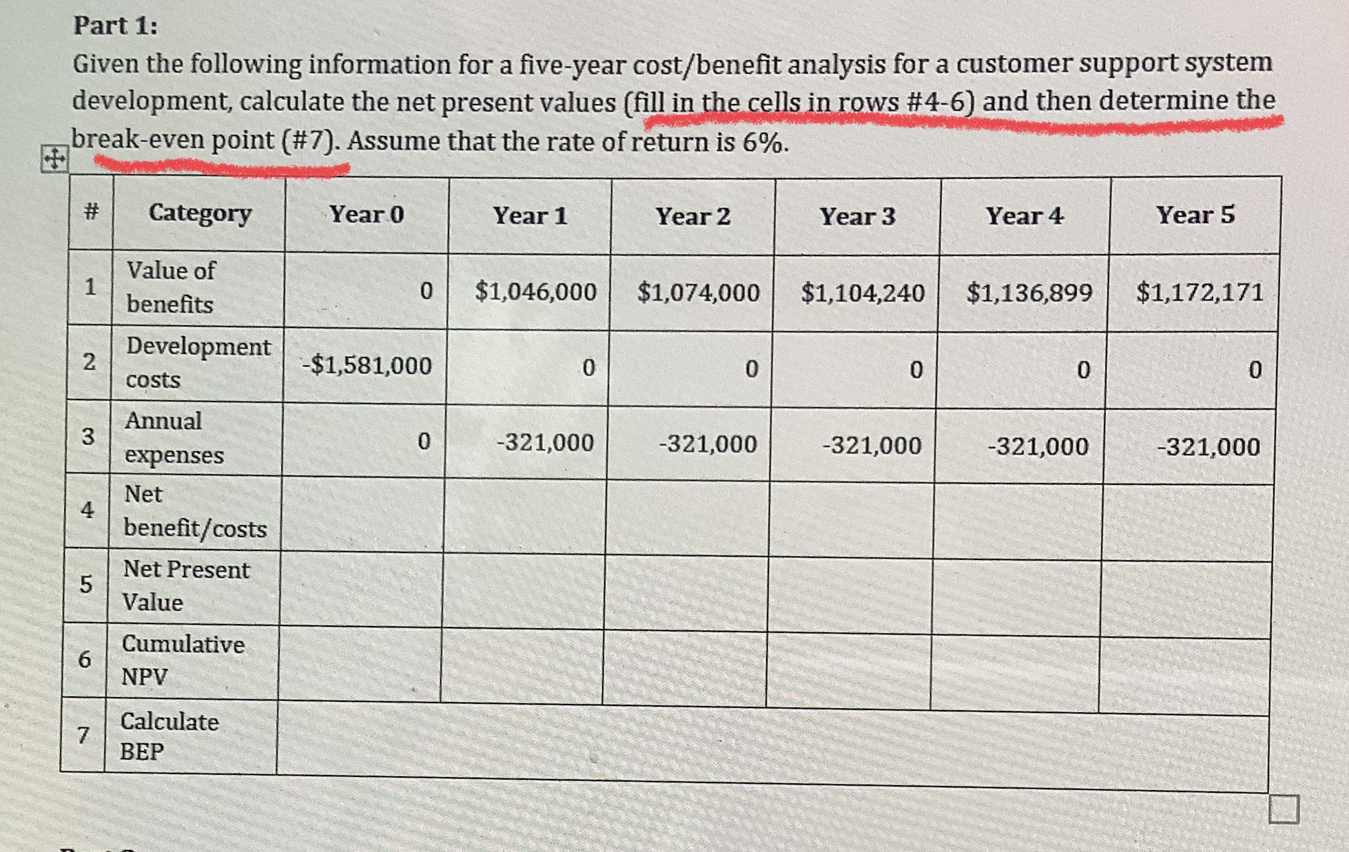 Solved Part 1: Given the following information for a | Chegg.com