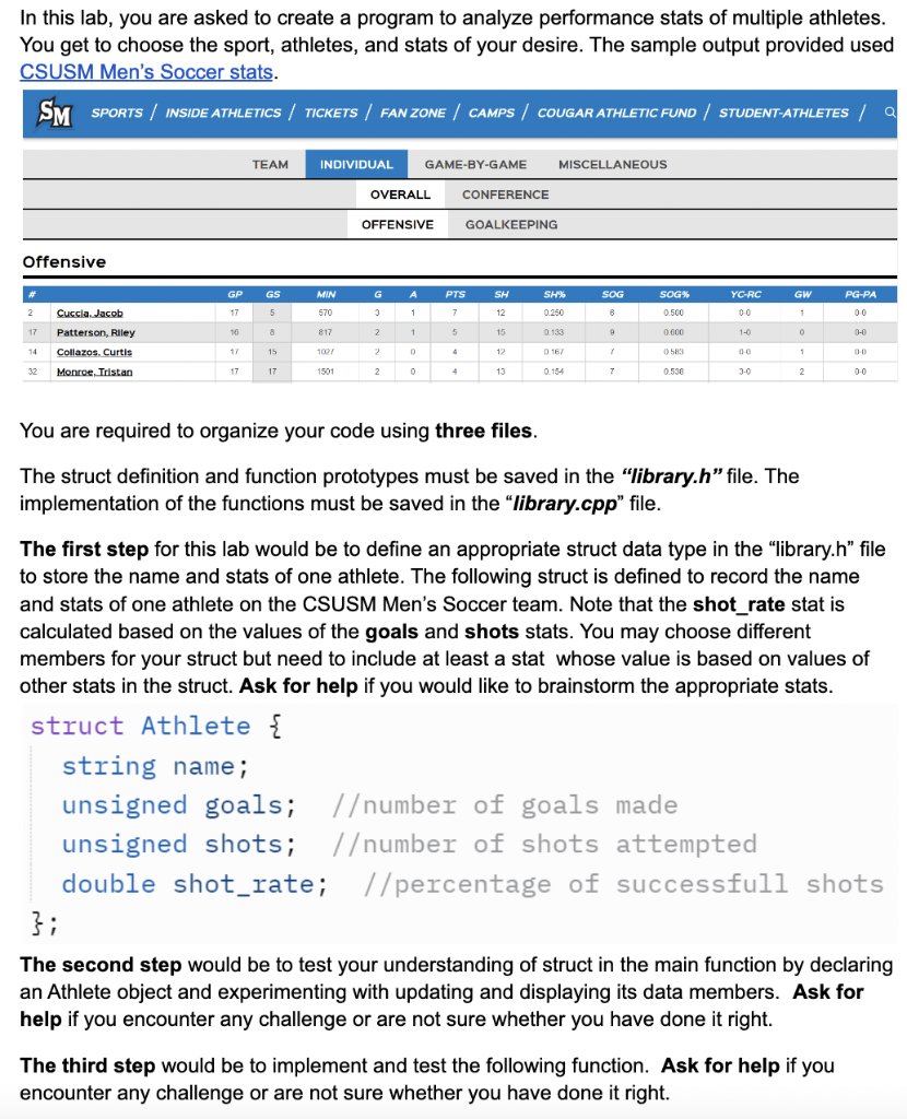 In this lab, you are asked to create a program to | Chegg.com