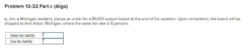 Solved Required information Problem 12-32 (LO 12-2) (Algo) | Chegg.com