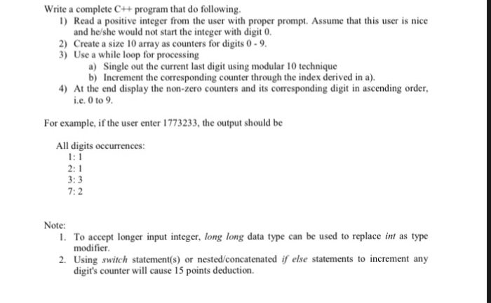 Solved Write a complete C++program that do following. 1) | Chegg.com