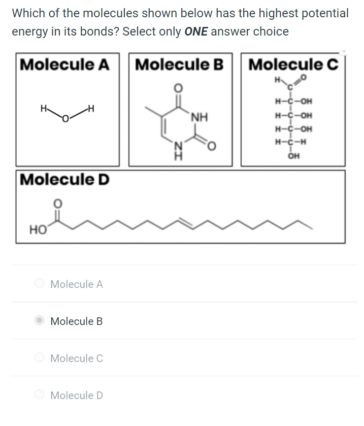 solved-which-of-the-molecules-shown-below-has-the-highest-chegg