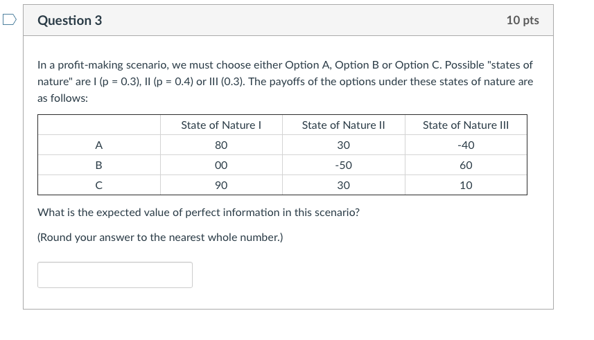 Solved Question 1 10 pts We have finalized the following | Chegg.com