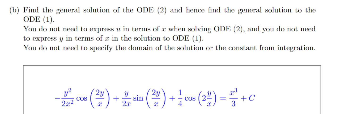 Solved Question 7 (8 marks) Consider the ODE xy2 dy dx (a) | Chegg.com