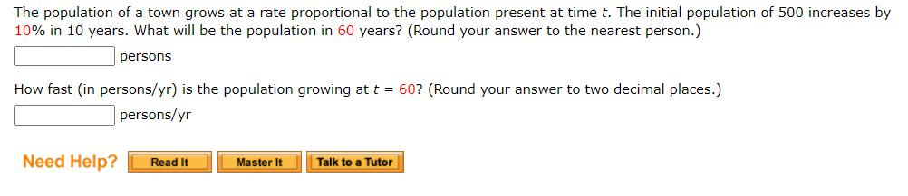 solved-the-population-of-a-town-grows-at-a-rate-proportional-chegg