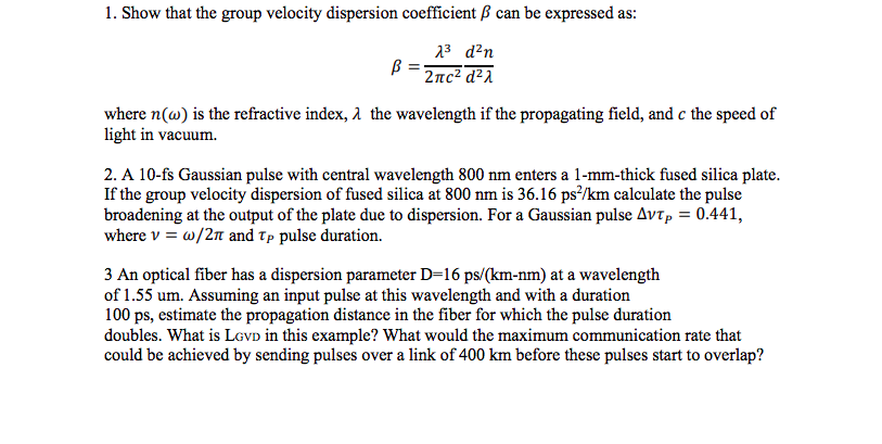 What Is Meant By Group Velocity Dispersion