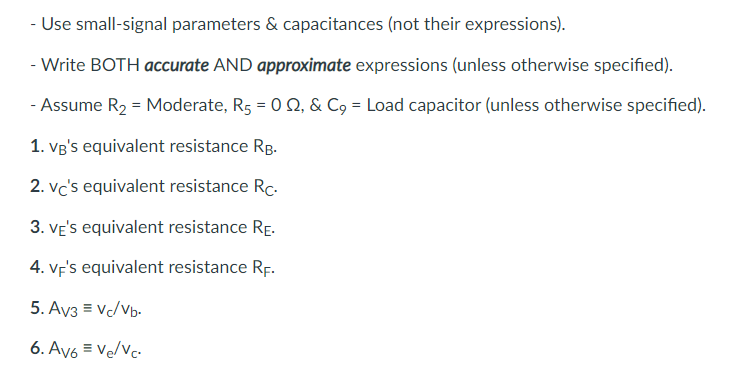 - Use small-signal parameters & capacitances (not | Chegg.com