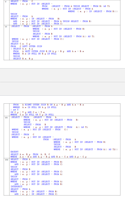 Solved Problem 22. Table A, B And C Have The Same Schema (x, | Chegg.com