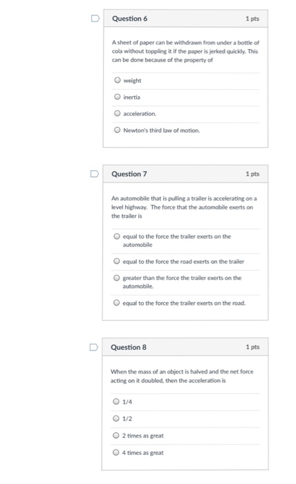 Solved D Question 6 1 pts Asheet of paper can be withdrawn | Chegg.com