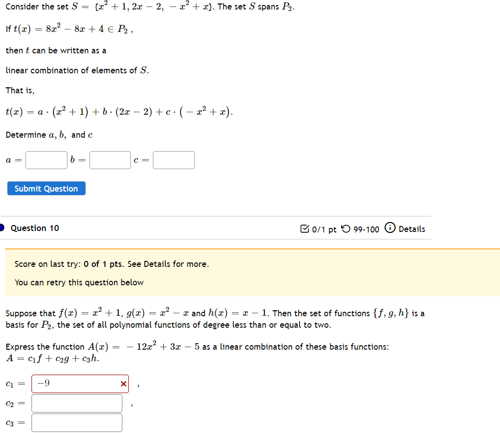 Solved Determine The Dimension Of The Span Of Each Set. 15 5 