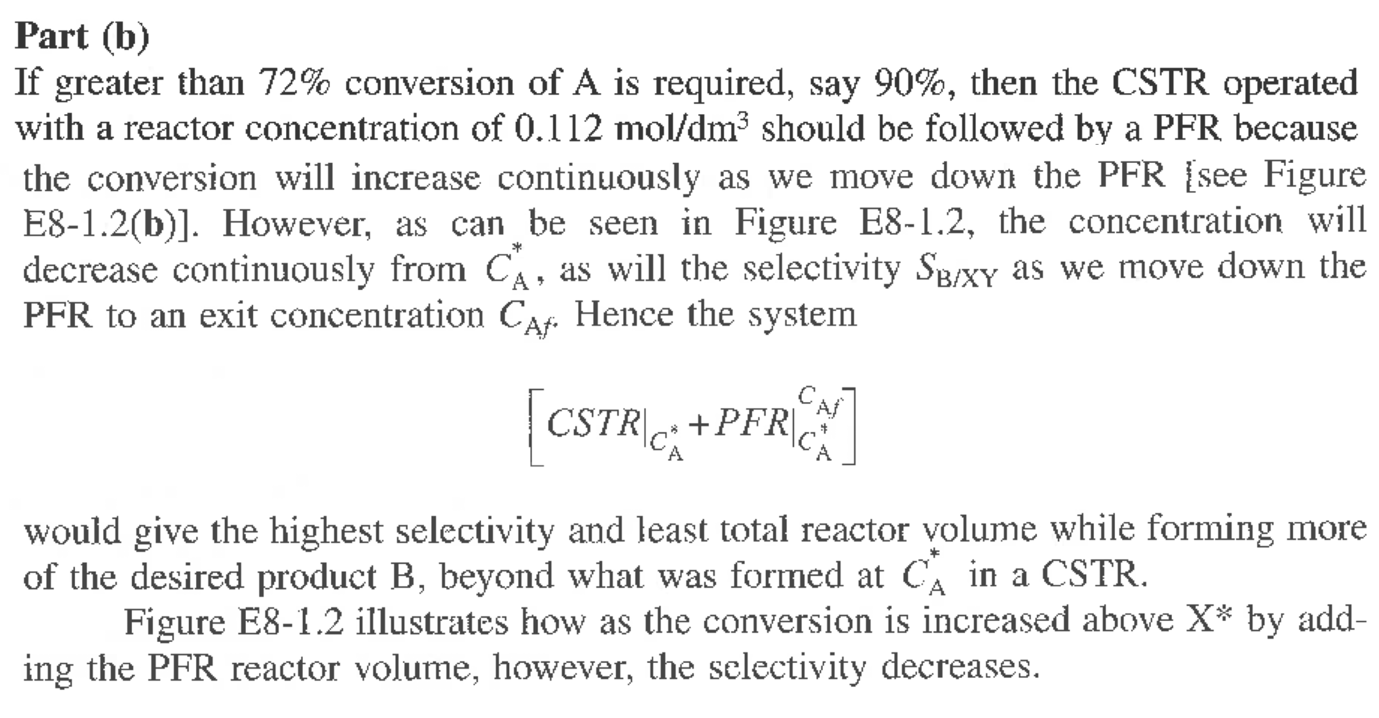 Solved in this part (b), how can I calculate volume of PFR | Chegg.com