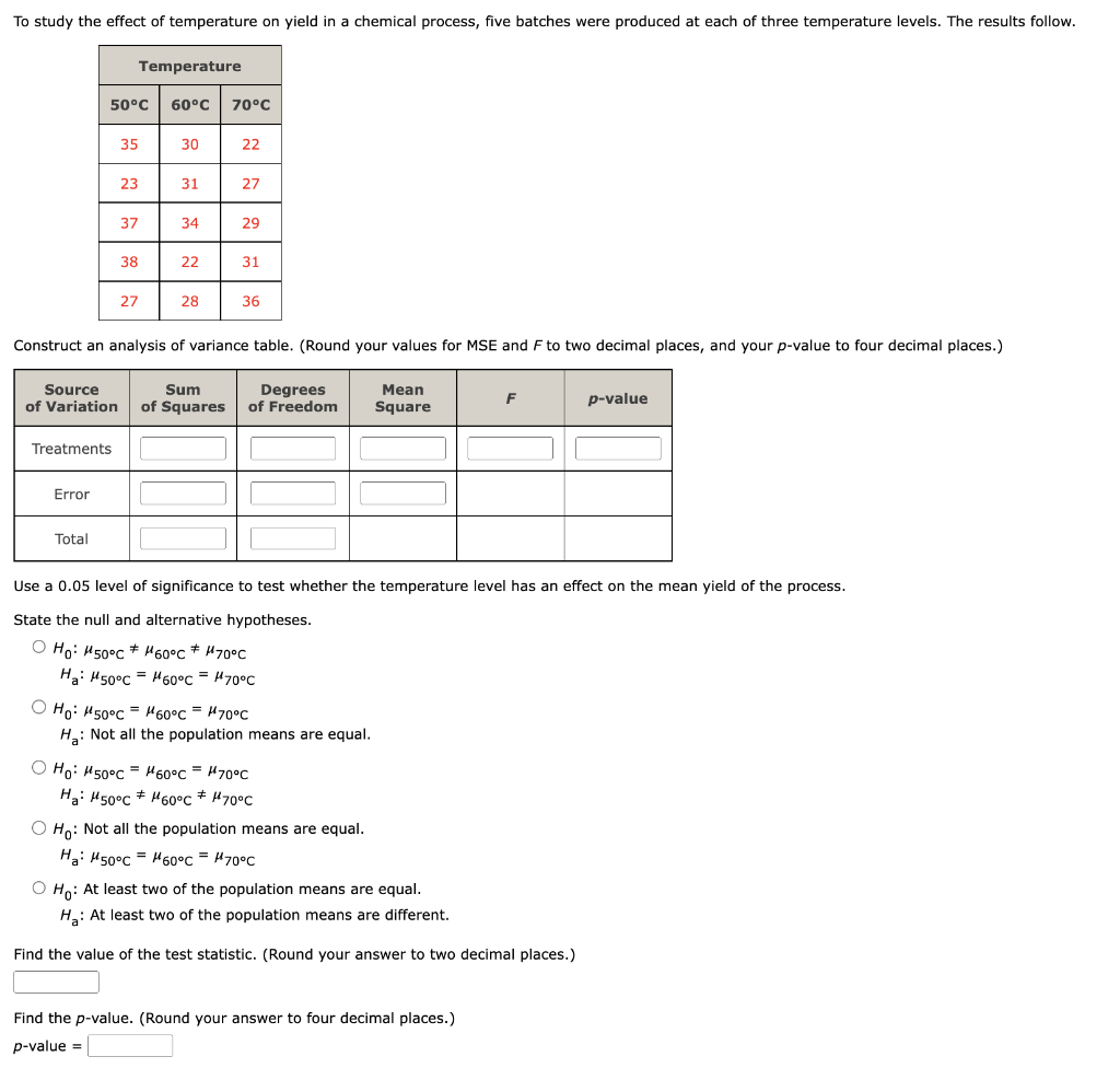 Solved Use a 0.05 level of significance to test whether the | Chegg.com