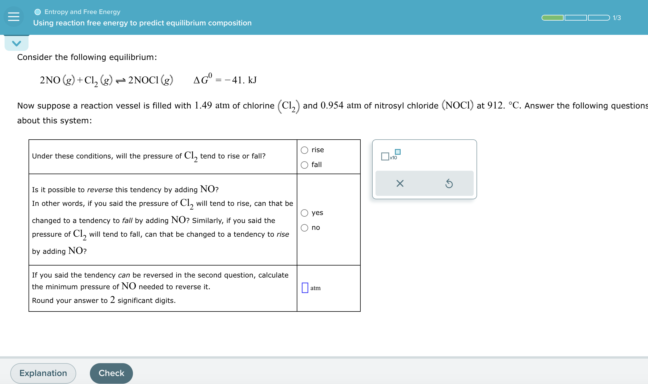 Solved Entropy and Free Energy Using reaction free energy to Chegg com