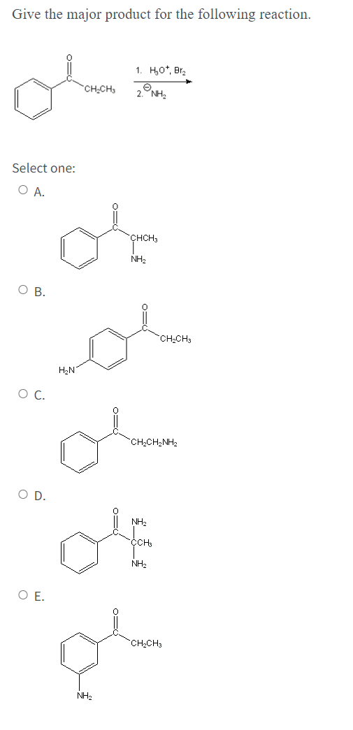 Solved Give The Major Product For The Following Reaction