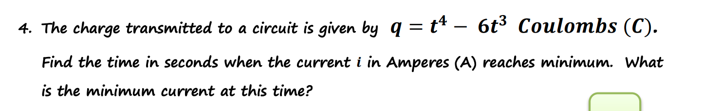 Solved 4. The charge transmitted to a circuit is given by | Chegg.com