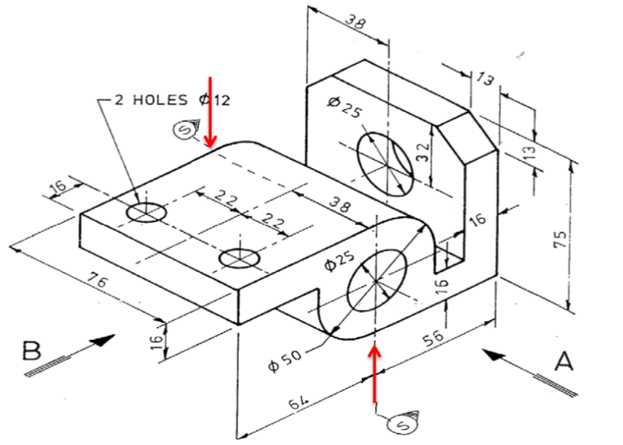 Solved Please USE AUTOCAD to Draw A(Front View) , B(Left | Chegg.com