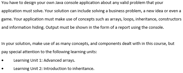 Solved You have to design your own Java console application | Chegg.com