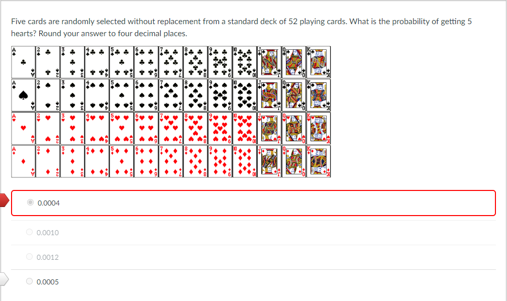 Solved Five cards are randomly selected without replacement | Chegg.com