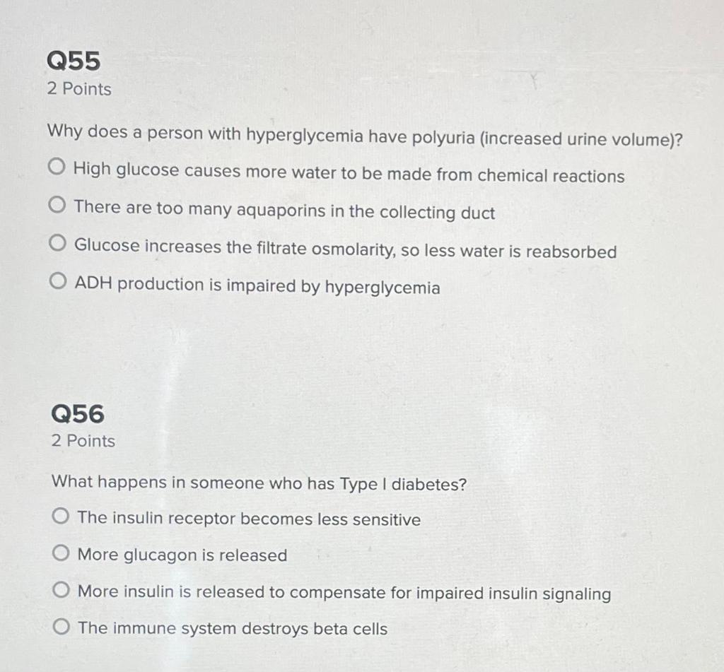 Solved 2 Points Why does a person with hyperglycemia have