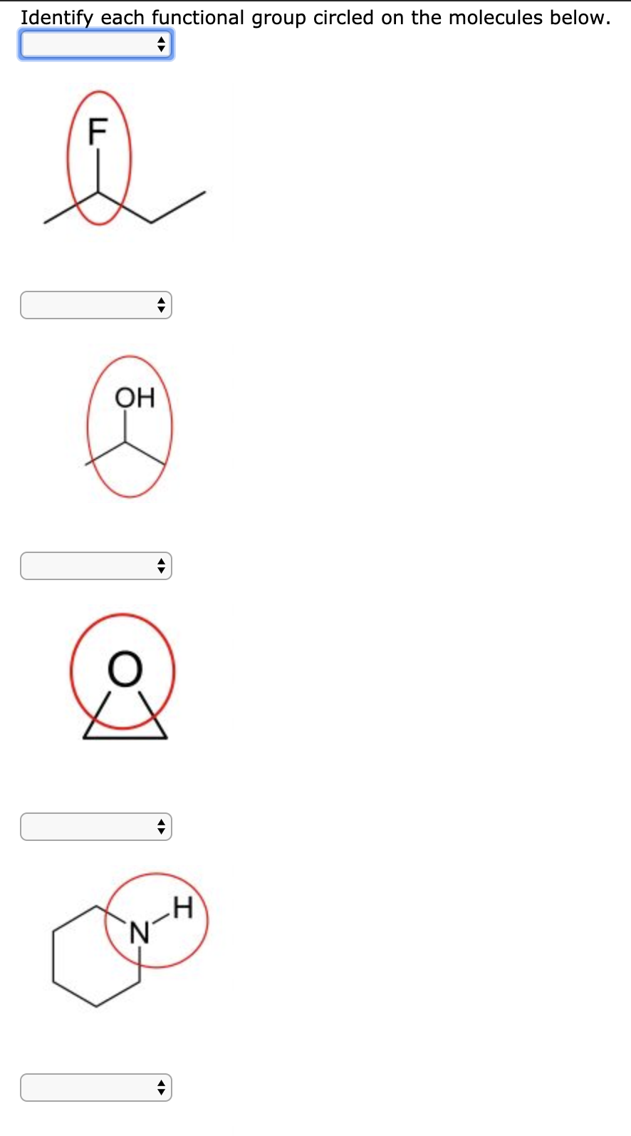 Solved Identify each functional group circled on the | Chegg.com
