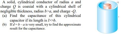 Solved A Solid, Cylindrical Conductor Of Radius A And Charge | Chegg.com