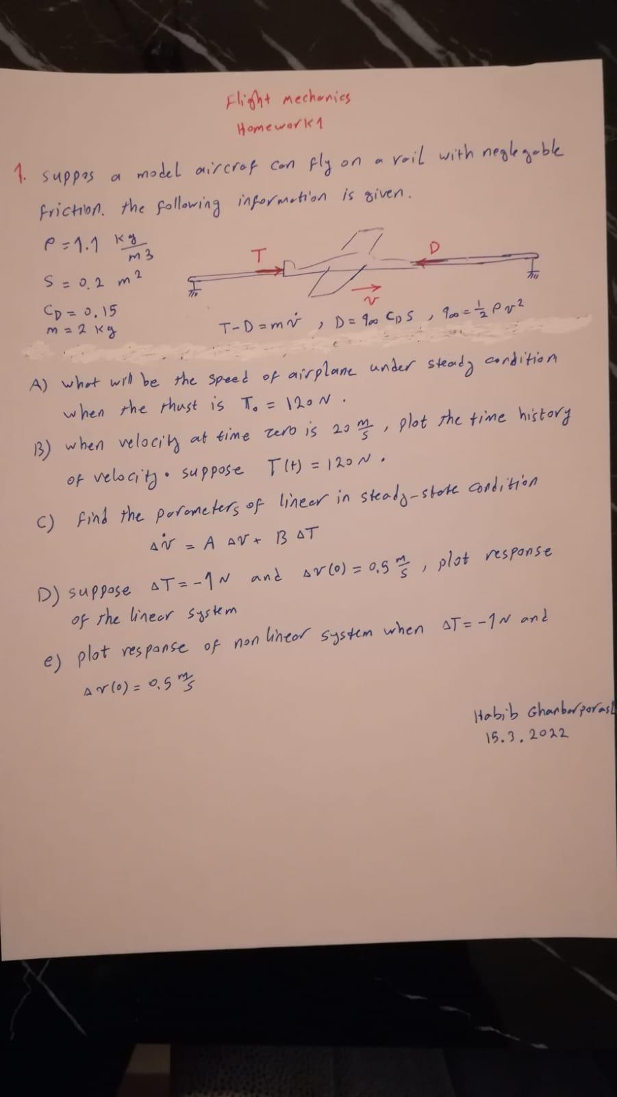 on 1. suppas a flight mechanics Homework1 model | Chegg.com