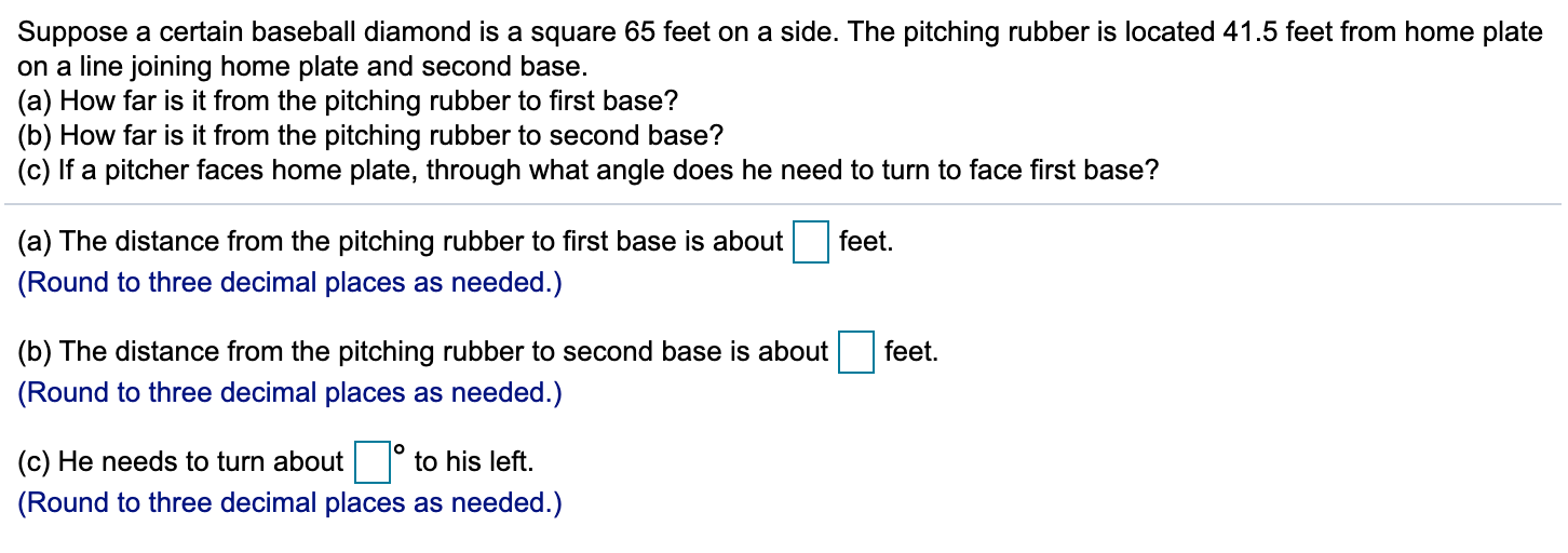 Solved Suppose a certain baseball diamond is a square 65