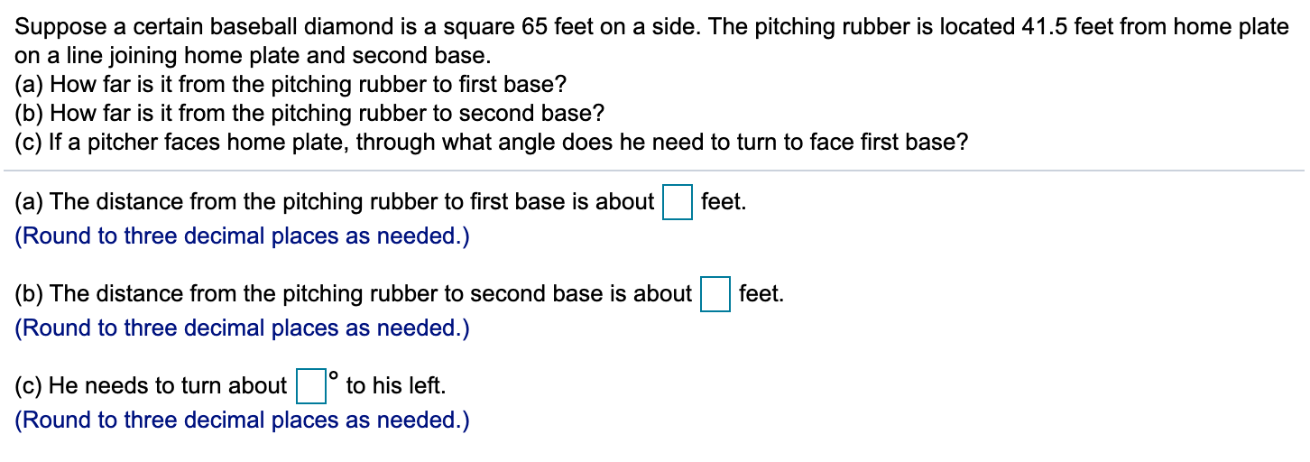 Solved Suppose a certain baseball diamond is a square 65 | Chegg.com