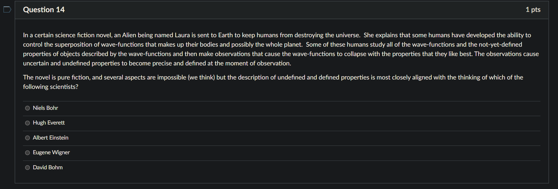 Solved In a certain science fiction novel, an Alien being | Chegg.com