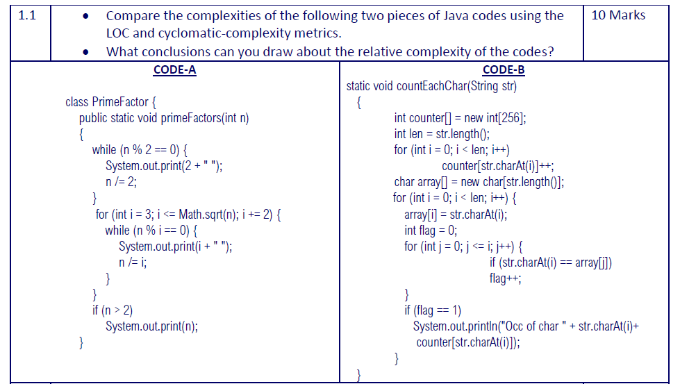 Solved 1.1 . . { Compare the complexities of the following | Chegg.com
