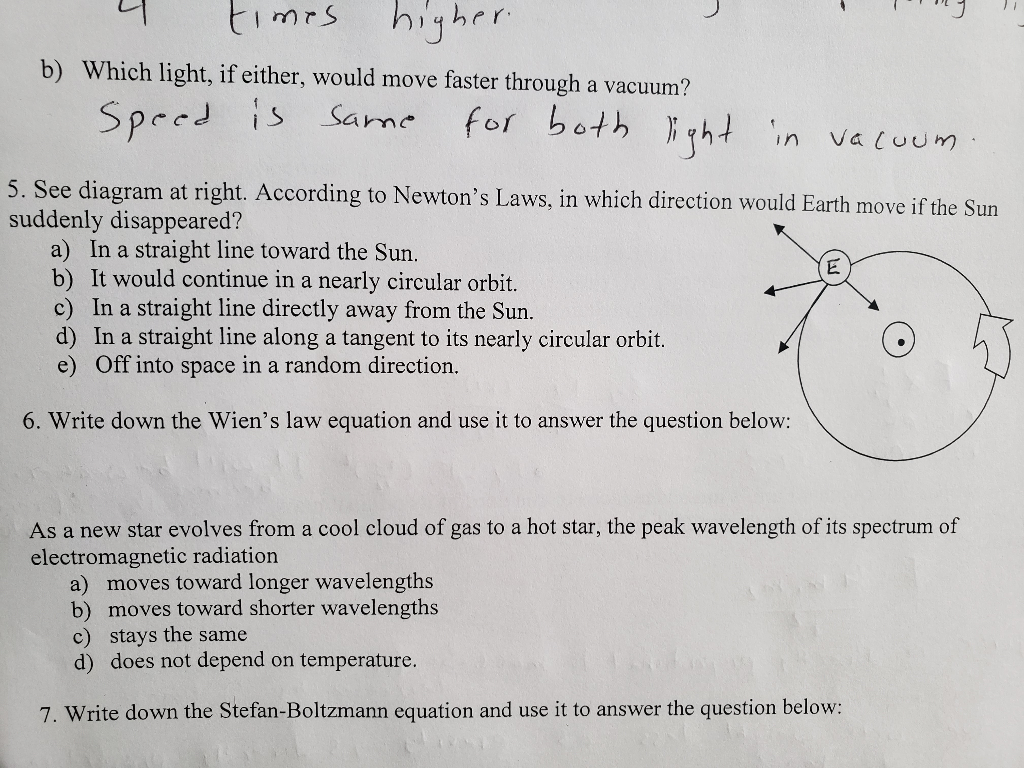 Solved 4 Times Higher B) Which Light, If Either, Would Move | Chegg.com