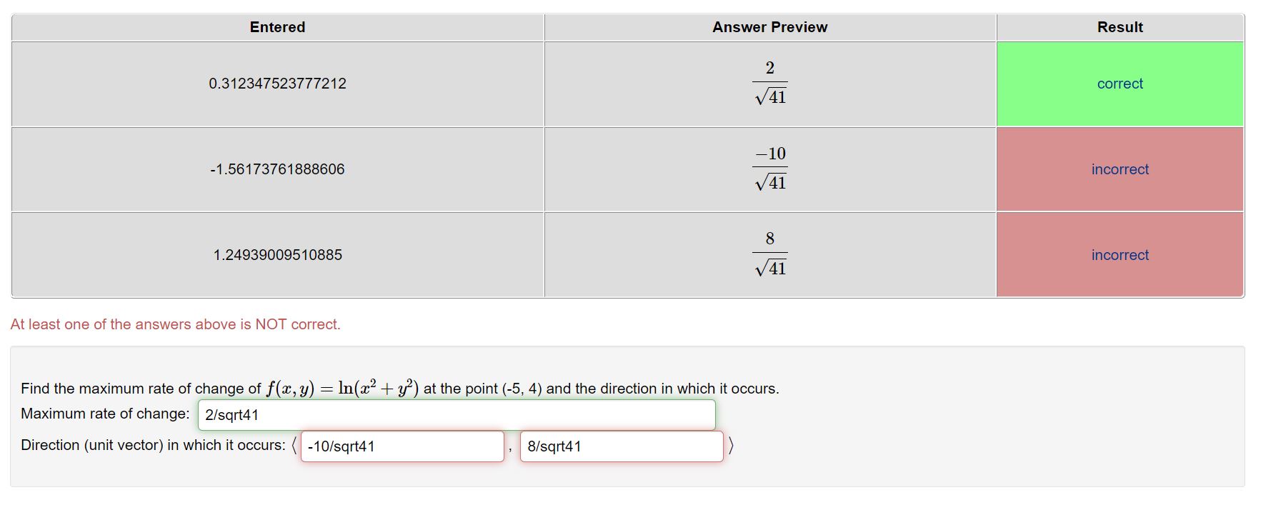 Solved Find the maximum rate of change of f(x,y)=ln(x2+y2) | Chegg.com