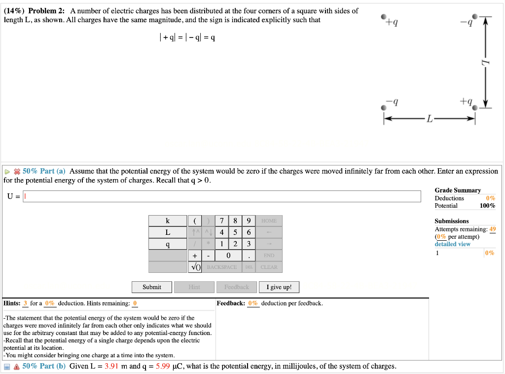 Solved (14\) Problem 2 A number of electric charges has