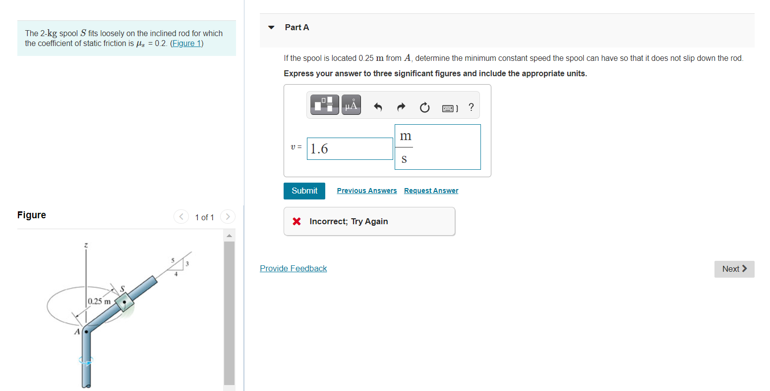 Solved Part A The 2-kg spool S fits loosely on the inclined | Chegg.com