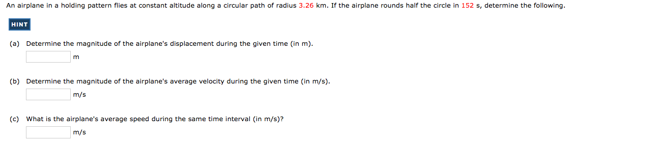 Solved An airplane in a holding pattern flies at constant | Chegg.com