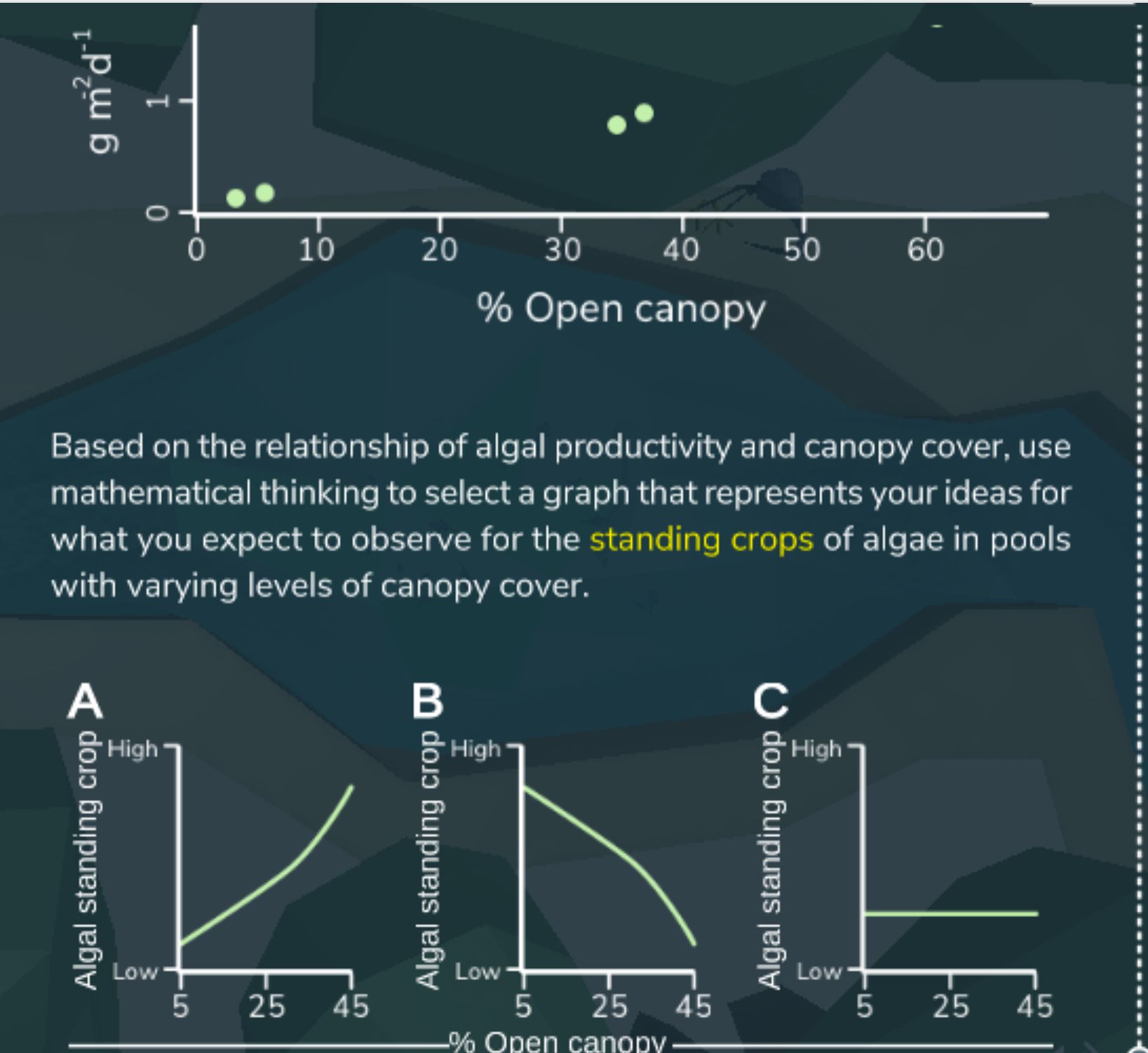 Solved Based on the relationship of algal productivity and | Chegg.com