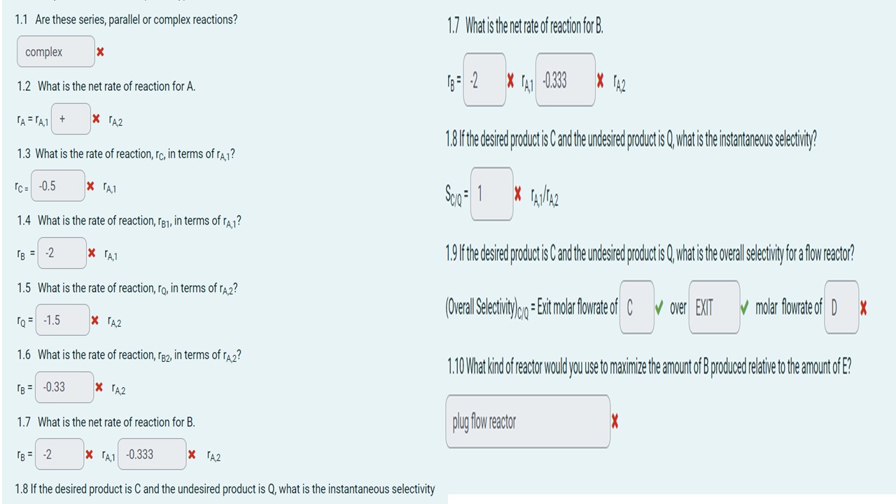 Solved For the competing reactions: A + 2 B → C 2 A + 3 B → | Chegg.com