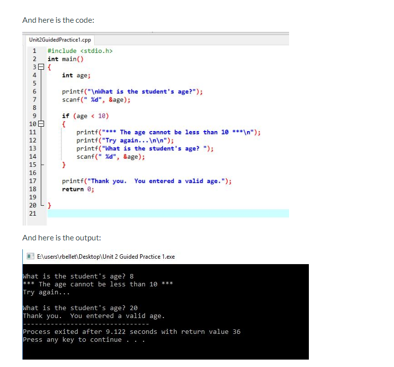 Solved Instructions The following program uses a decision | Chegg.com