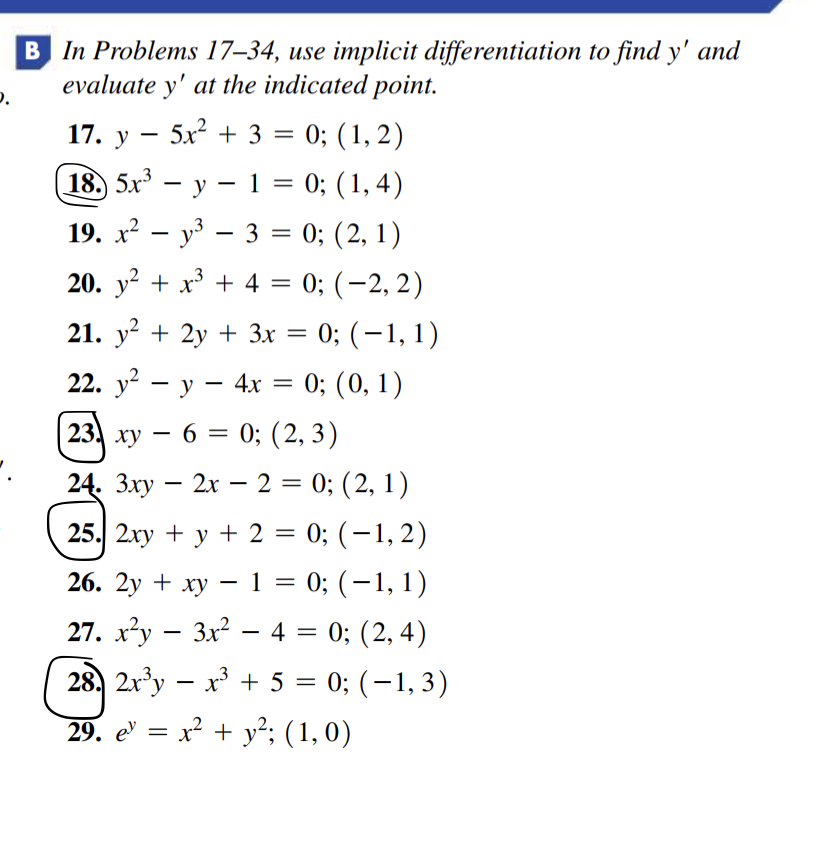 Solved = B In Problems 17–34, Use Implicit Differentiation | Chegg.com